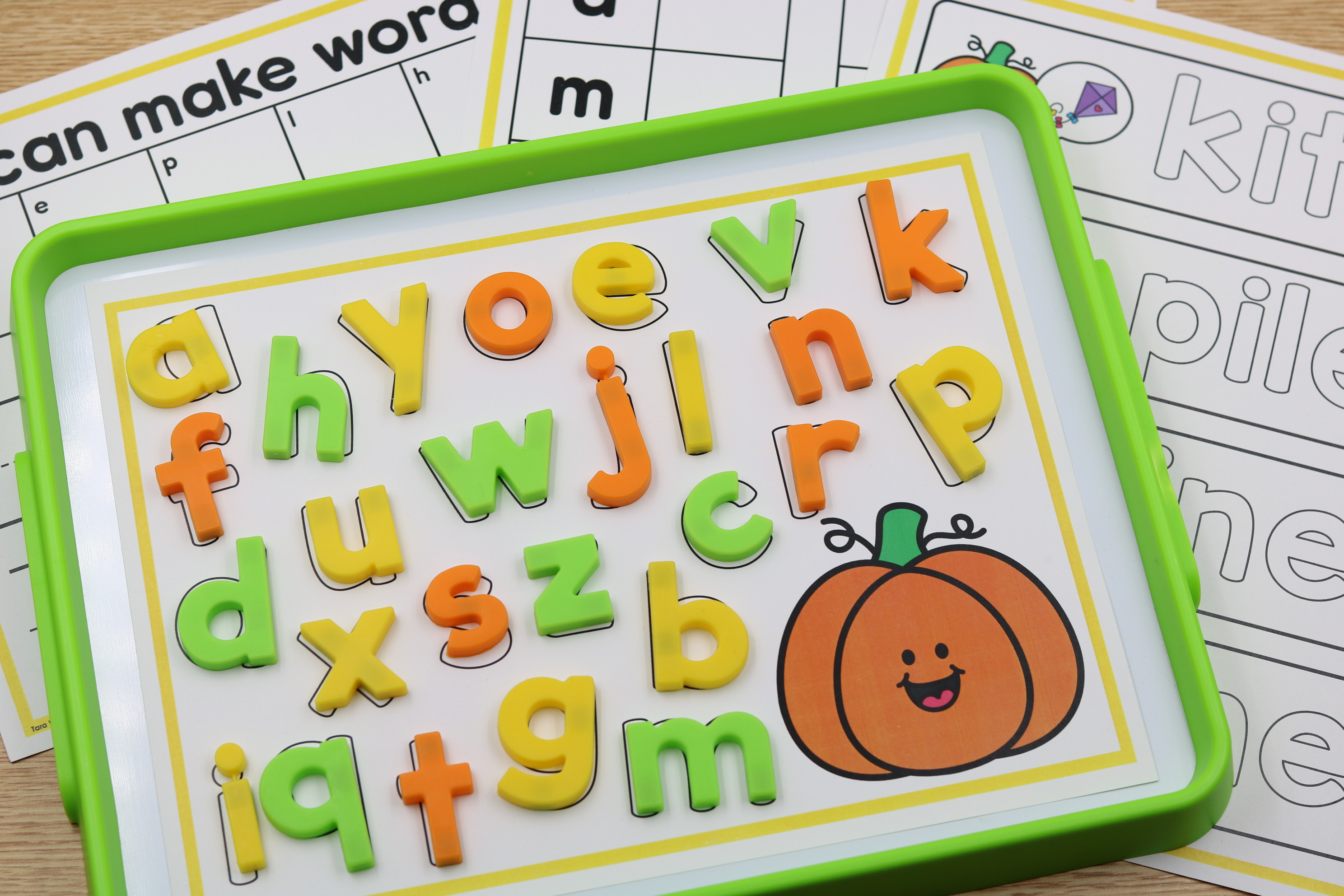 free October pumpkin phonics small group mats